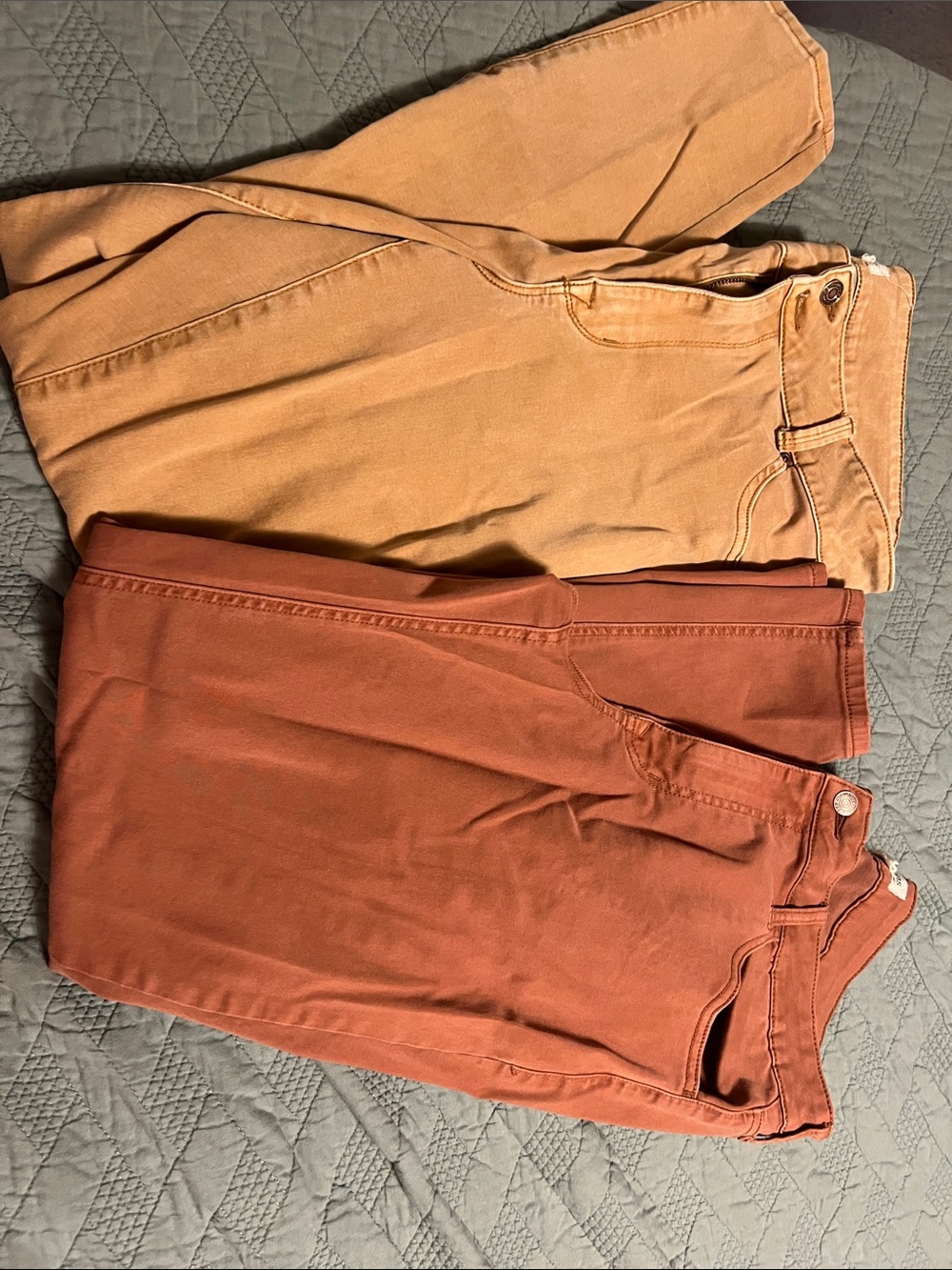 Maurices Women's Ankle Pants in Rust and Tan